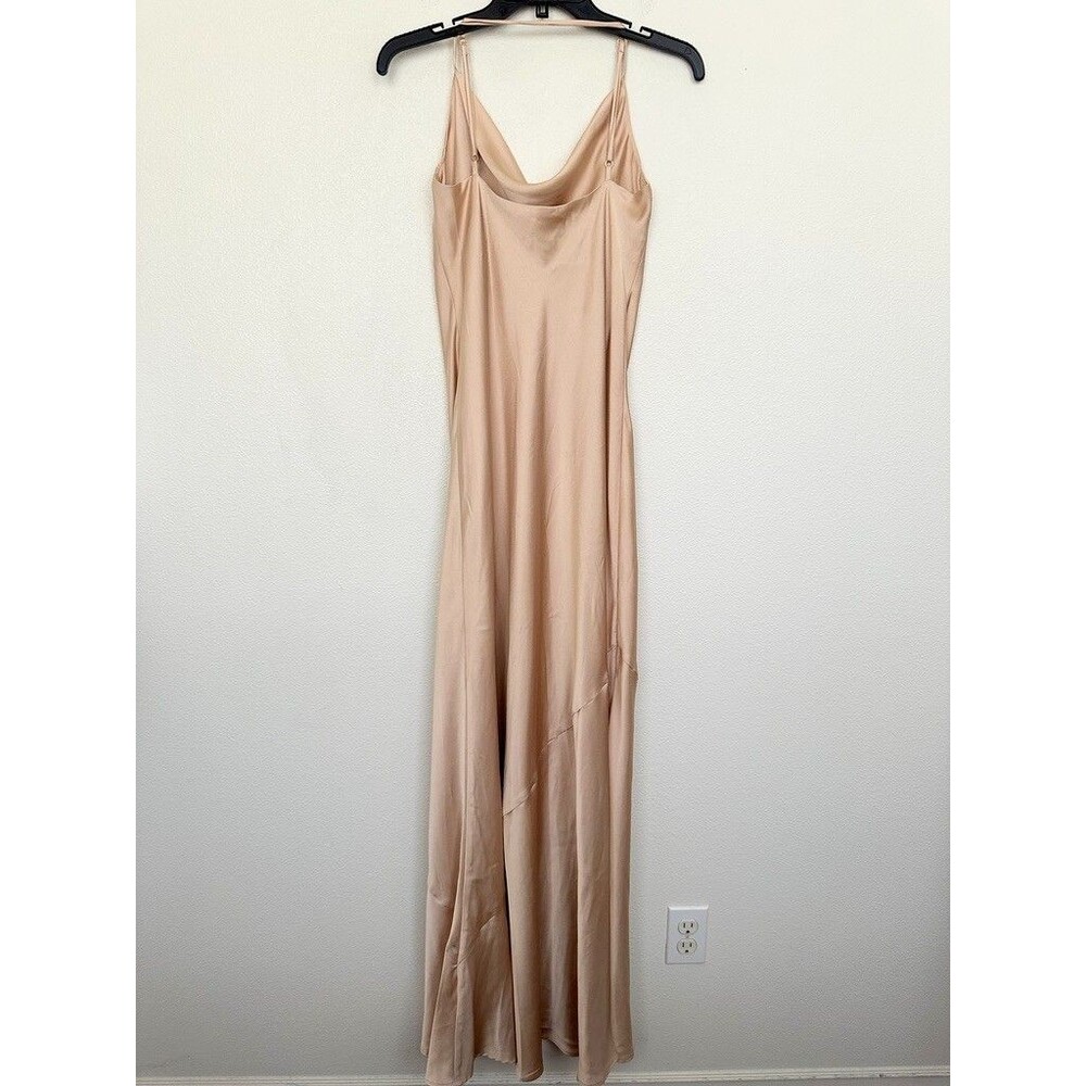 NWT Show Me Your Mumu Tuscany Satin Cowl Neck Slip Dress Champagne Women's Small - Picture 12 of 13